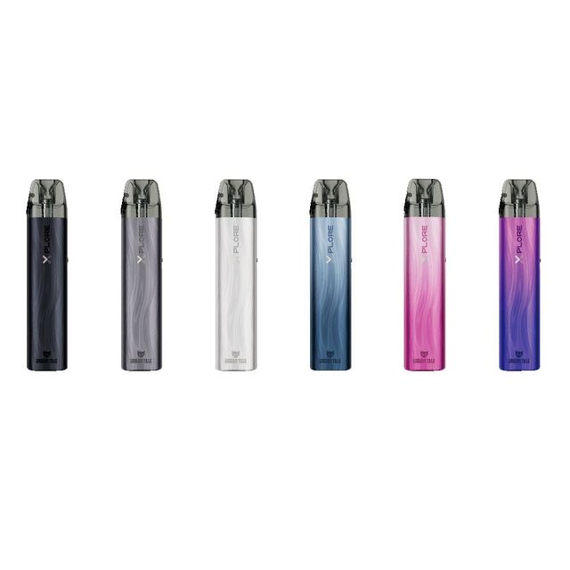 Urban Tale Xplore pod system shown in six colors, available at Flawless Vape Shop