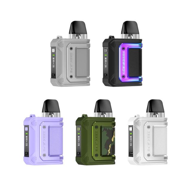 Geekvape Aegis Hero Q pod system in five colors with OLED screen, available at Flawless Vape Shop