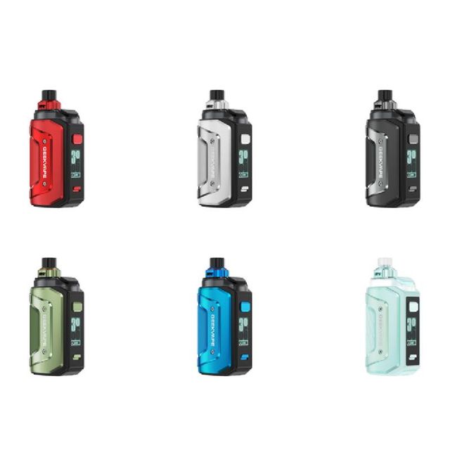 Geekvape Aegis Hero 5 pod system shown in six colors, available at Flawless Vape Shop